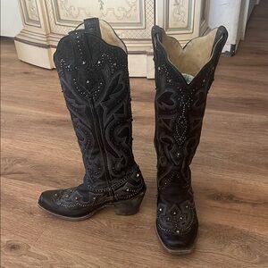 Corral Black Studded Heeled Boots
